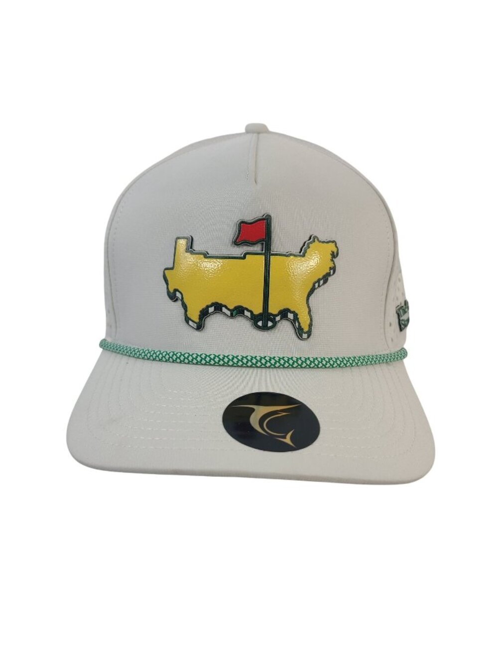 NEW The Gulf Standard White Golf Hat With Yellow Logo & Adjustable Snapback